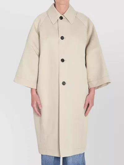 BOTTEGA VENETA COCOON SHAPE KNEE LENGTH COAT WITH RAGLAN SLEEVES