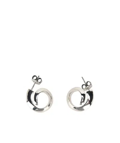 Bottega Veneta Coiled Hoop Earrings In Silver