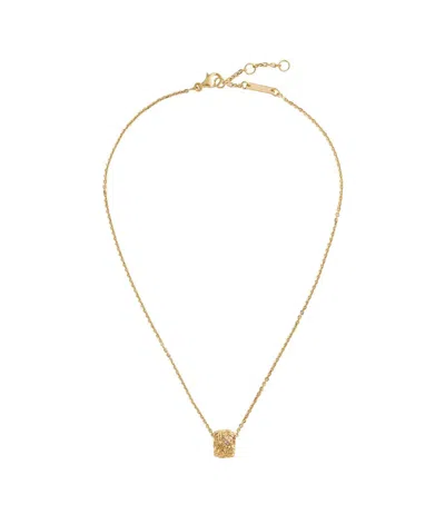 Bottega Veneta Collar Intreccio Dorado Con Colgante In Gold