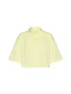 Bottega Veneta Collared Short-sleeve Cropped Polo Shirt In Yellow