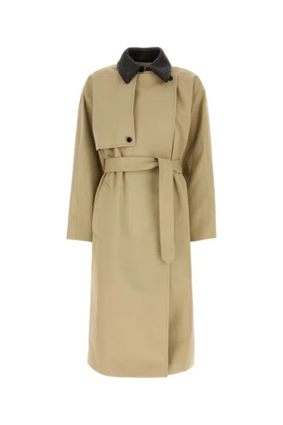 Bottega Veneta Colletto Trench Coat In Green