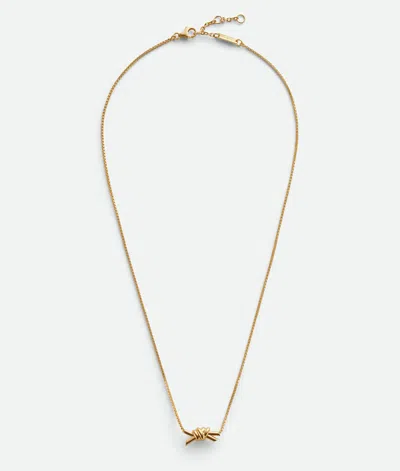 Bottega Veneta Adjustable Length Knot Detail Necklace In Grey