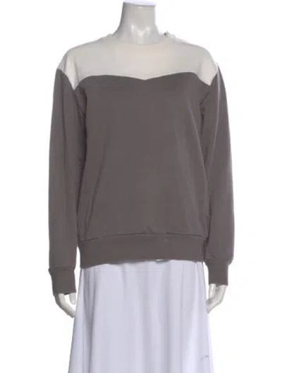 Pre-owned Bottega Veneta Colorblock Pattern Crew Neck Sweatshirt In Gray