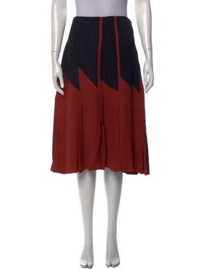 Pre-owned Bottega Veneta Colorblock Pattern Knee-length Skirt In Black