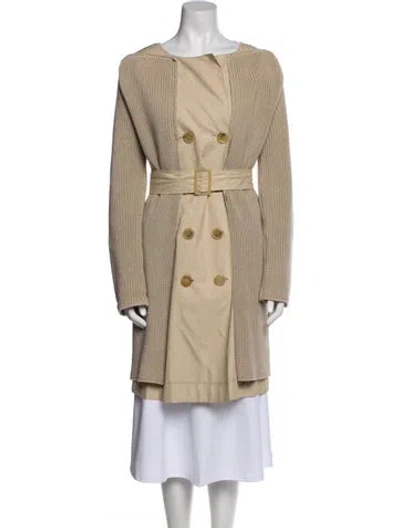 Pre-owned Bottega Veneta Colorblock Pattern Peacoat In Neutral