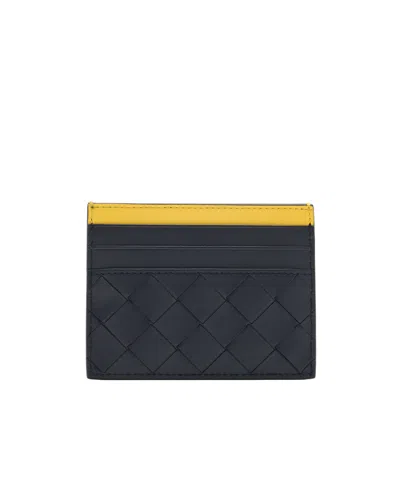 Bottega Veneta Color-blocked Card Holder In Black