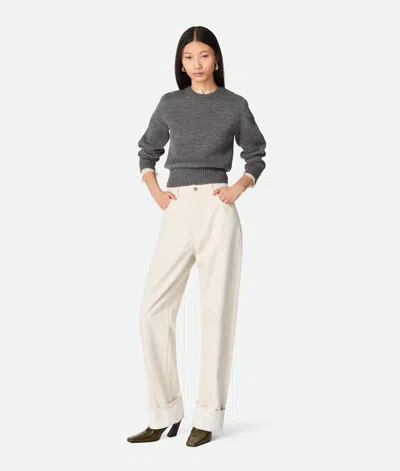 Bottega Veneta Bunte Jeans Mit Umschlag In Pale Meringue