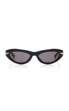 Bottega Veneta Combi Acetate Sunglasses In Black