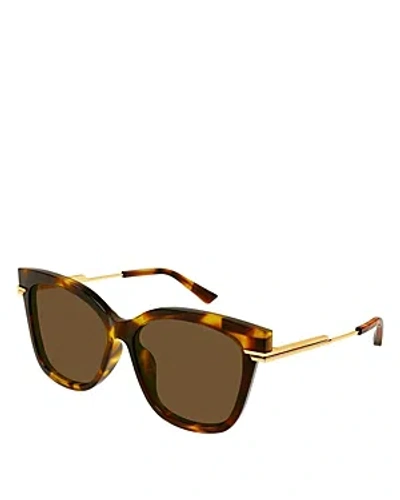 Bottega Veneta Combi Cat Eye Sunglasses, 57mm In Brown
