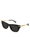 Bottega Veneta Recycled Acetate Rectangle Sunglasses In Black