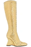 Bottega Veneta Comet Mirror Boot In Gold