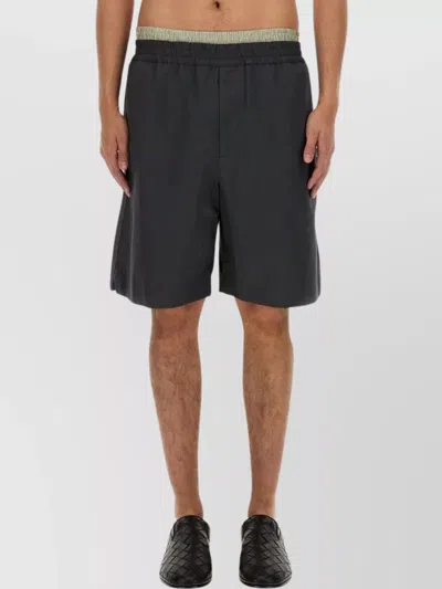 Bottega Veneta Comfortable Cotton Shorts Featuring Side Slits In Gray