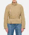 Bottega Veneta Compact Cotton Blouson With Belt In Beige