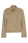 Bottega Veneta Compact Cotton Blend Belted Jacket In 9733 Sand