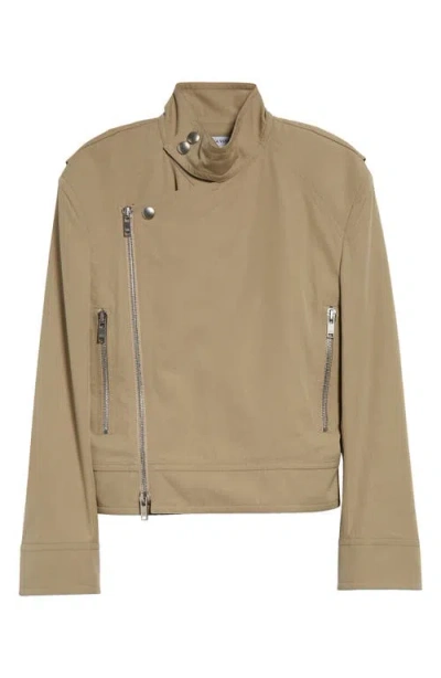 Bottega Veneta Compact Cotton Blend Belted Jacket In 9733 Sand
