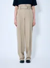 Bottega Veneta Women Compact Cotton Pants In Beige