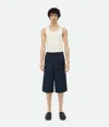 Bottega Veneta Bermuda Cotton Shorts In Blue