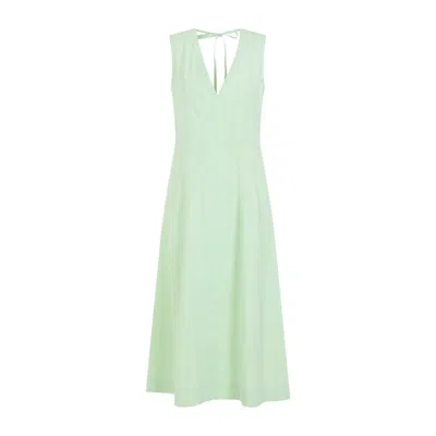 Bottega Veneta Compact Fresh Mint Cotton Midi Dress In White