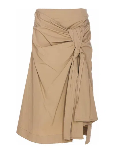 Bottega Veneta Falda Semilarga - Beis In Neutral