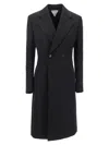 Bottega Veneta Double-breasted Long Coat In Black