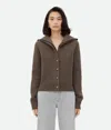 Bottega Veneta Compact Wool Blend Cardigan In Chestnut Melange