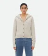 Bottega Veneta Layered Wool Cardigan In Moon