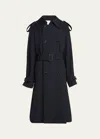 Bottega Veneta Double-breasted Trench Coat In Midniteblu