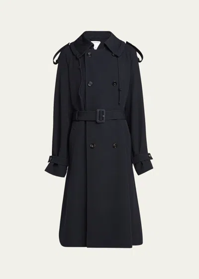 BOTTEGA VENETA COMPACT WOOL GABARDINE BELTED TRENCH COAT