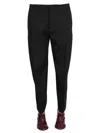 Bottega Veneta Compact Wool Pants In Black