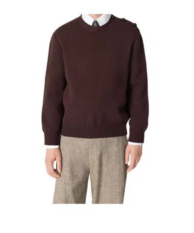 Bottega Veneta Compact Wool Sweater In Brown