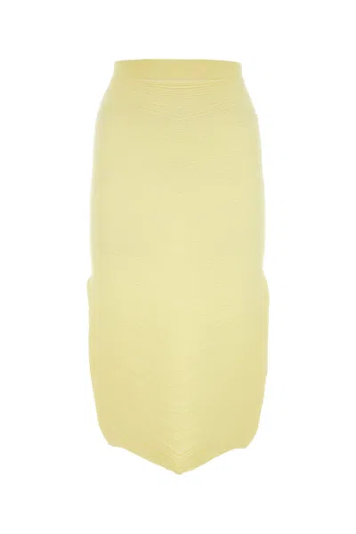 BOTTEGA VENETA GONNA IN MISTO COTONE STRETCH GIALLO  DONNA