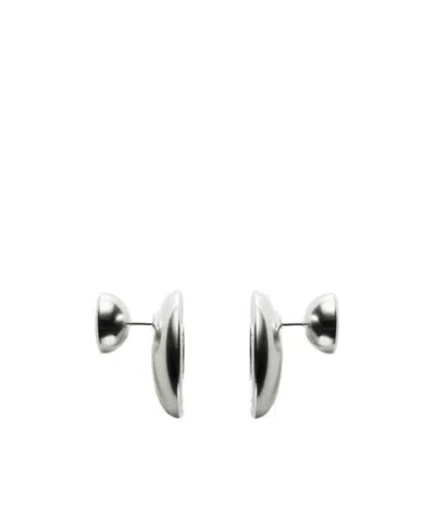Bottega Veneta Concave Earrings In Gray