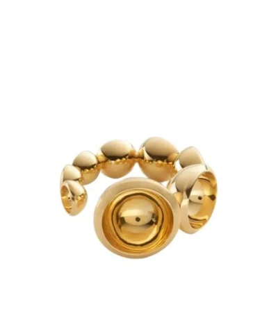 Bottega Veneta Concave Opening Ring In Gold