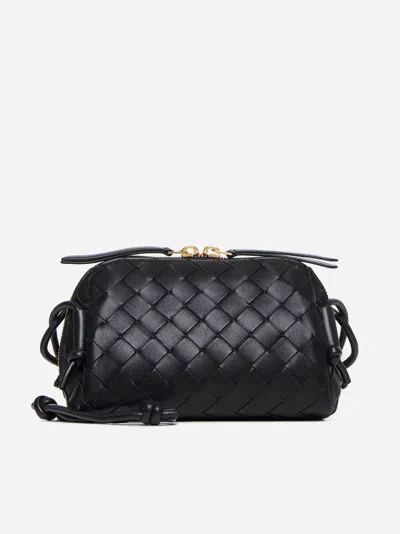 Bottega Veneta Concert Intrecciato Leather Pouch Bag In Brown
