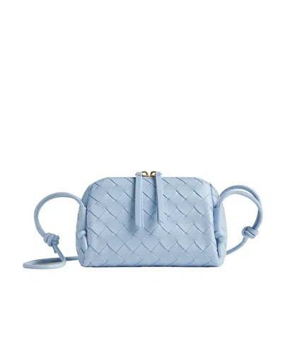 Bottega Veneta Concert Knitted Shoulder Bag In Blue