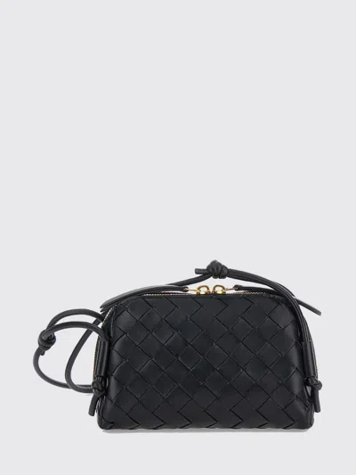 Bottega Veneta Concert Mini Crossbody Bag In Intrecciato Leather With Knots In Black