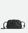 Bottega Veneta Mini Leather Zip Bag With Adjustable Strap In Black
