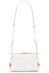Bottega Veneta Concert Mini Leather Crossbody Bag In Chalk & Muse Brass