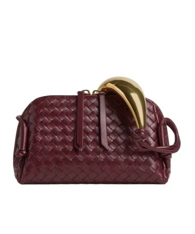 Bottega Veneta Concert Pouch Handle In Burgundy