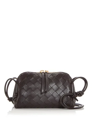 Bottega Veneta Concert Pouch Intrecciato Leather Shoulder Bag In Gray