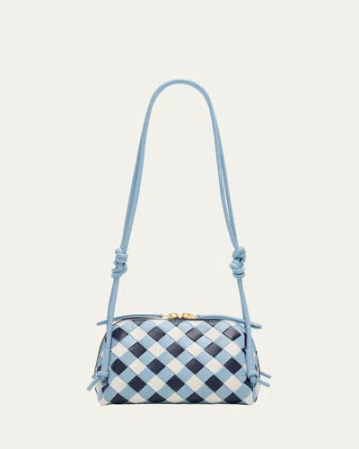 Bottega Veneta Concert Pouch Nappa Leather Crossbody Bag In Abyss/ice/white