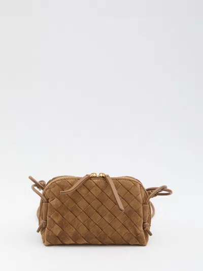 Bottega Veneta Concert Shoulder Bag In Suede In Brown