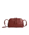 Bottega Veneta Mini Concert Intrecciato Leather Crossbody Bag In Red