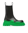Bottega Veneta Tire Rubber-trimmed Leather Chelsea Boots In Black