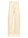 Bottega Veneta Women Contrast Cuff Jeans In Neutral