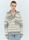 Bottega Veneta Contrast Pattern Knit Sweater In Cream