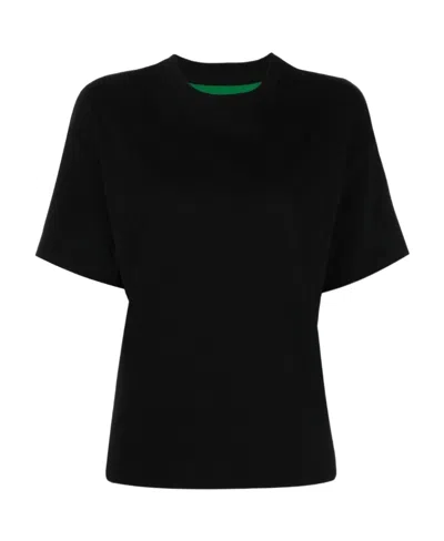 Bottega Veneta Contrast Sleeve T-shirt In Black