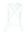 Bottega Veneta Contrast-stitch Jumper In White
