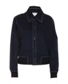 Bottega Veneta Contrast-stitching Bomber Jacket In Blue