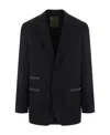 Bottega Veneta Contrast-stitching Wool Blazer In Black